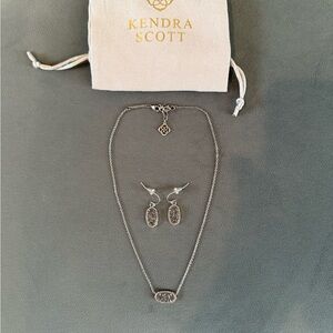 Kendra Scott Silver Necklace and Earring Set